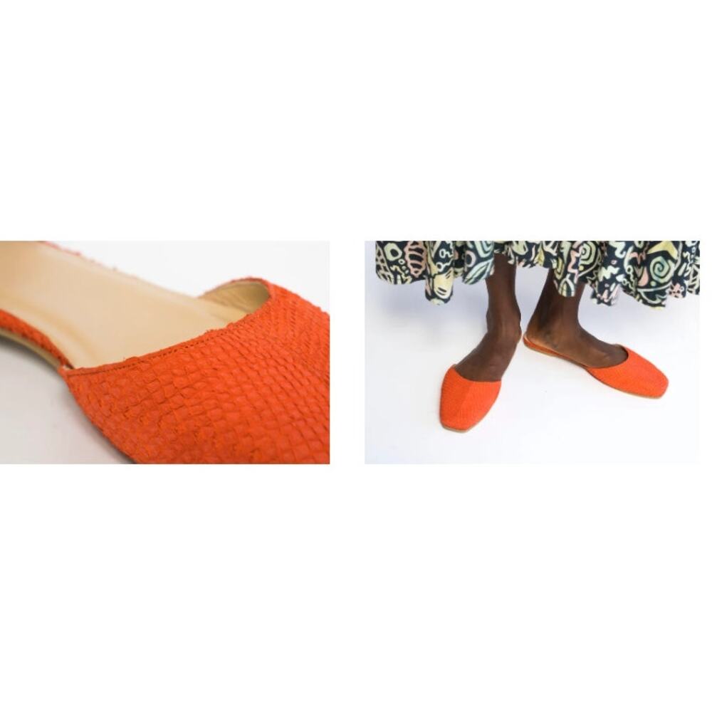 New NWOB Nayla Dainty Mule‎ - Ackee Party Coral Orange Size 11 Flat Casual Slide